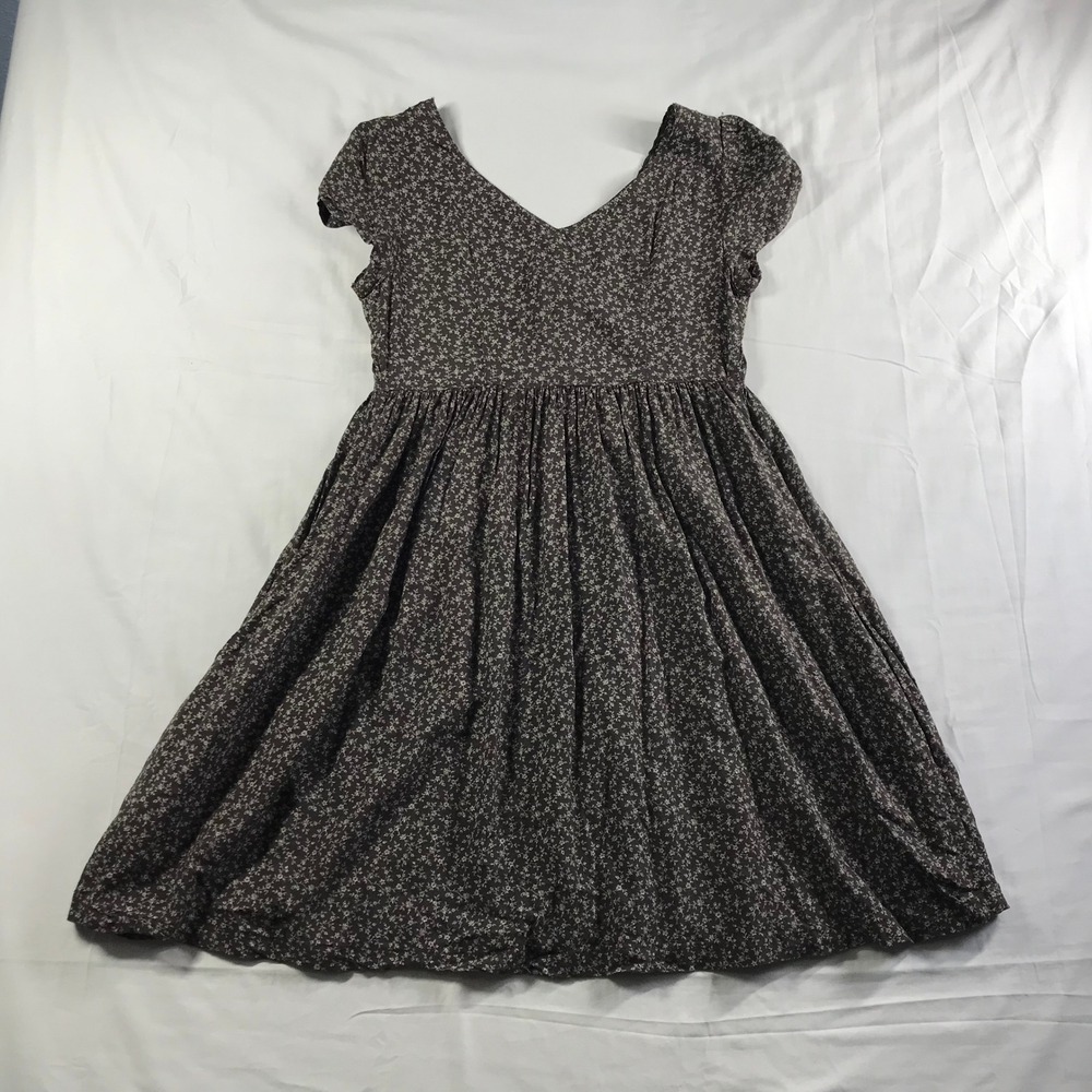 Denim & Supply Ralph Lauren Floral Button Front Mini Dress Brown XS - Picture 6 of 6